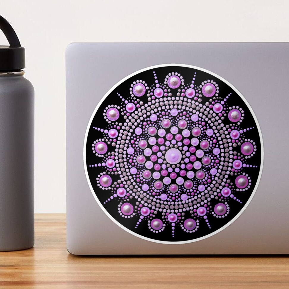 Baby Pink Mandala Dot Art Sticker for Sale by FaerieRealm