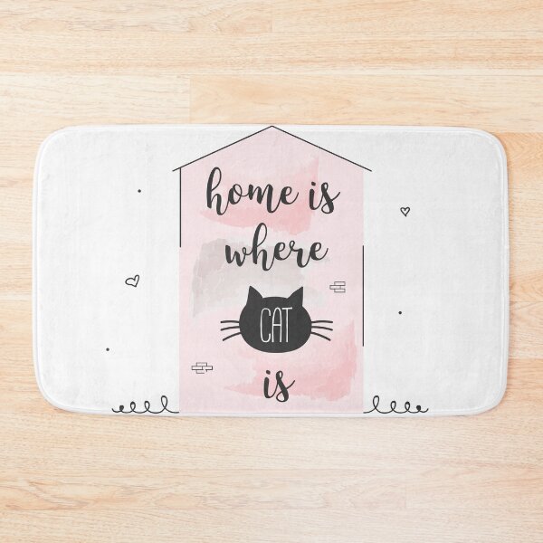 Item preview, Home Is Where Cat Is Cute Quote designed and sold by ThisIsMugLife.