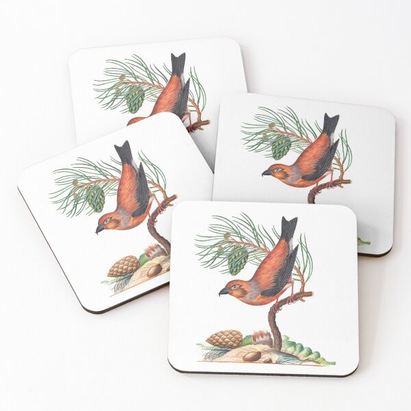 Item preview, Red crossbill with pine tree by James Bolton designed and sold by mycloudzdesign.