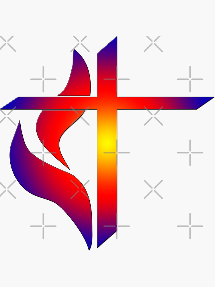 Red Blue Fiery Cross by PartnersInTrust