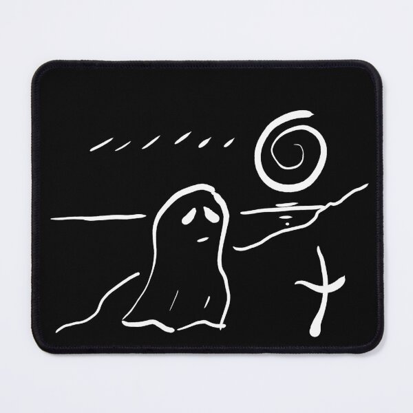 Item preview, Ghosts Sad Ghost At A Grave stone Minimalist Sketch For Halloween Drawing designed and sold by Jason Gilbert.