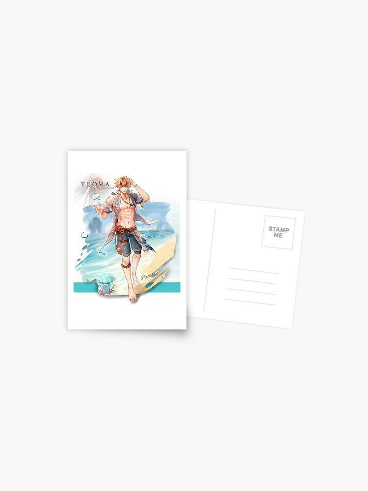 Thoma Summer Skin Splash Art Genshin Impact Fanart by Shivaille  Postcard