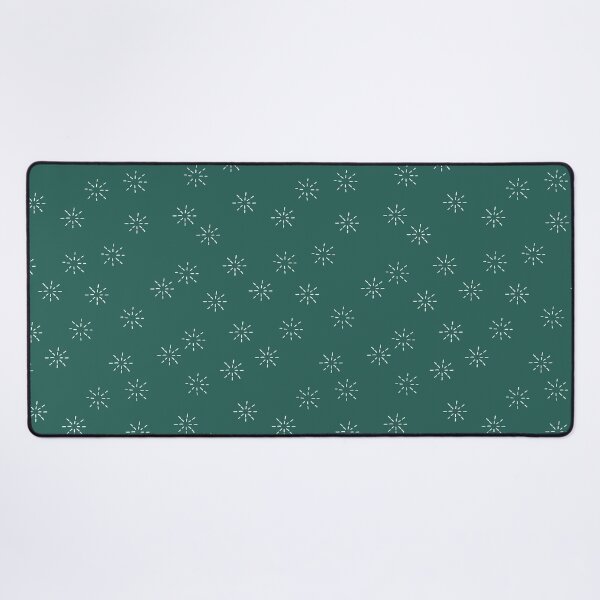 Flurries in Wreath - Hand drawn dashed snowflake star burst pattern Desk Mat