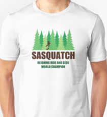 Bigfoot Sasquatch Hide and Seek World Champion Slim Fit T-Shirt