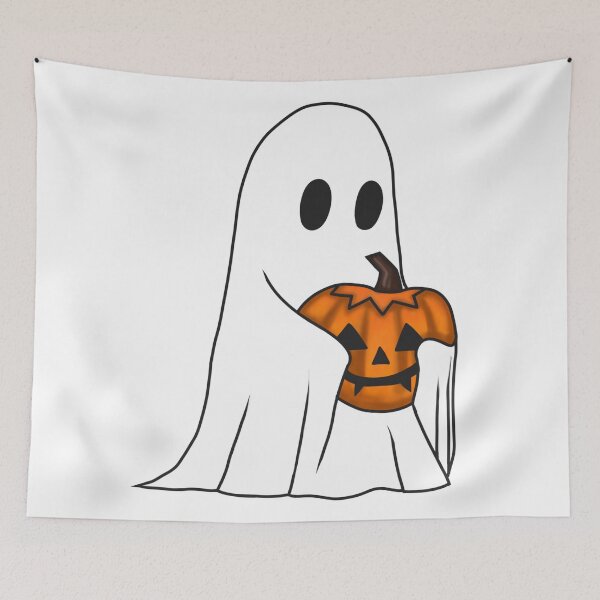 Item preview, Spooky Ghost Boy Loves His Jack-o-lantern I designed and sold by velvetearth.