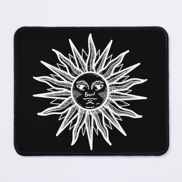 Item preview, Sun in medieval engraving - WHITE designed and sold by InkMastersHub.com.