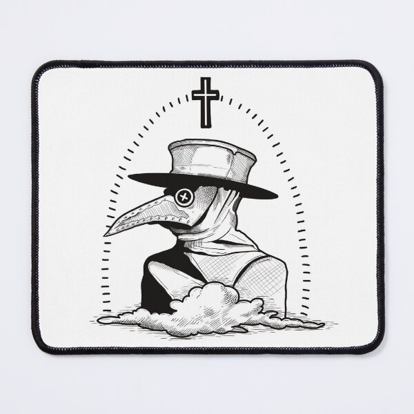 Item preview, Black pest doctor mask in medieval engraving - BLACK designed and sold by InkMastersHub.com.