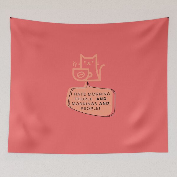 Item preview, I Hate Morning People AND Mornings AND People Coffee Cat designed and sold by Naked-Alien.