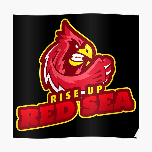 Rise Up Red Sea Cardinal Bird Football Shirt Poster by Capt-Denglisch