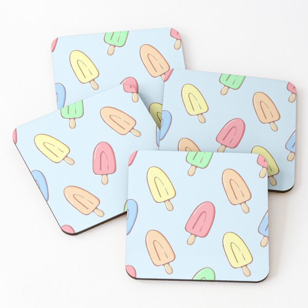 Item preview, Cute ice cream seamless pattern on blue background designed and sold by AnnySketches.