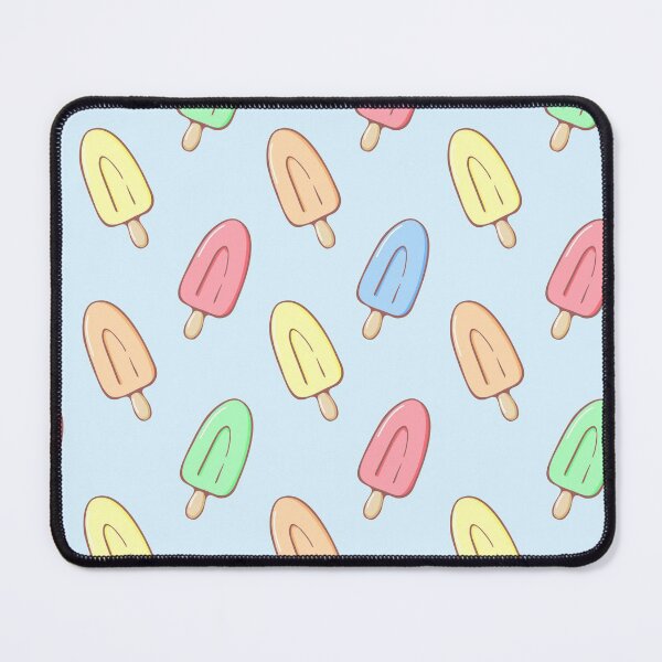 Item preview, Cute ice cream seamless pattern on blue background designed and sold by AnnySketches.