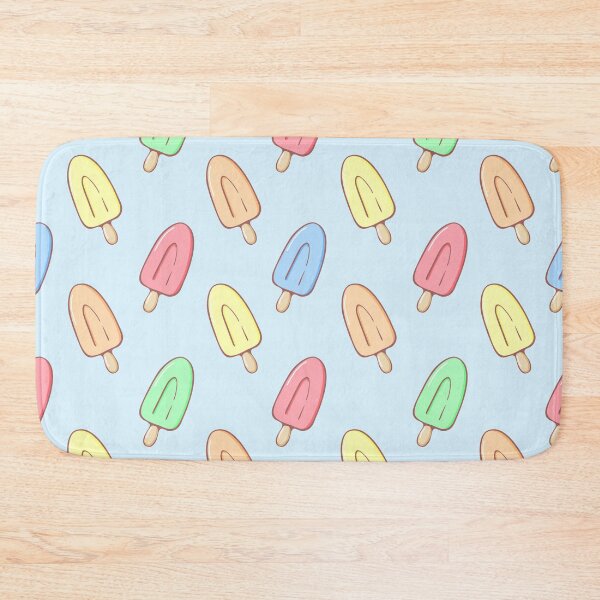 Item preview, Cute ice cream seamless pattern on blue background designed and sold by AnnySketches.