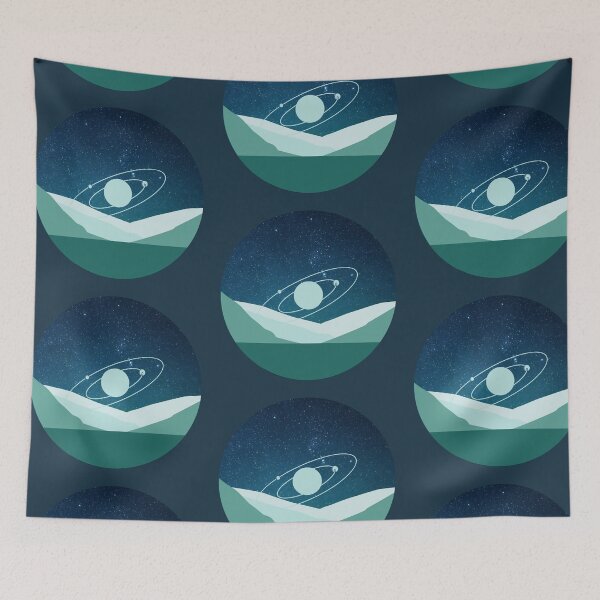 Item preview, Teal Cosmic Desert Galaxy Sticker and Shirt designed and sold by MiaDelelai.