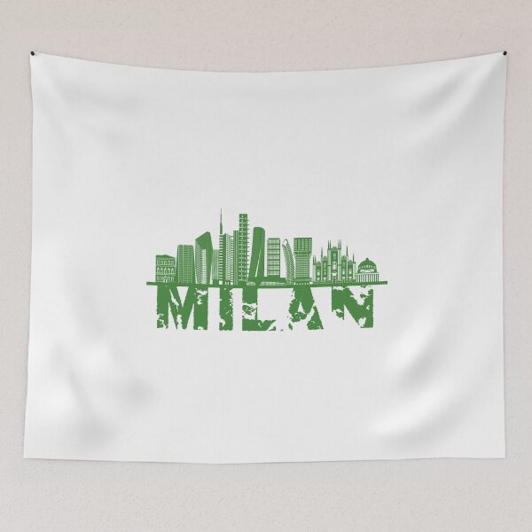 Item preview, Milan Skyline Fan Vacation Travel Motif designed and sold by Merchandiser099.
