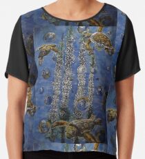 Chestnut blossom and Turtles Chiffon Top