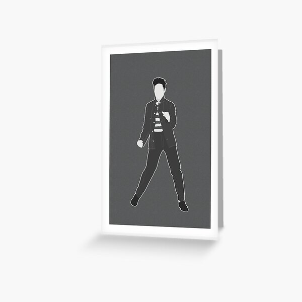 ELVIS PRESLEY greetings card New Size 6 x 6 inches American singer actor Grey and white Happy Birthday Thanks Best friend Card The King 