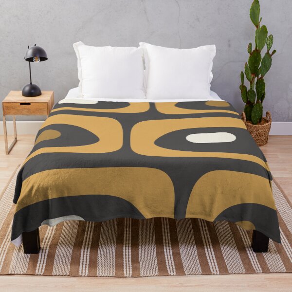 Item preview, Mid-Century Modern Piquet Minimalist Abstract Pattern in Charcoal Gray, Muted Mustard Gold, and Cream designed and sold by kierkegaard.