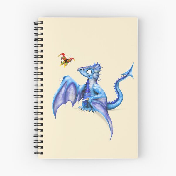 Artikelvorschau, Neugieriger Wyvern | Cartoon Wyvern und Schmetterling entworfen und verkauft von Snootrac.