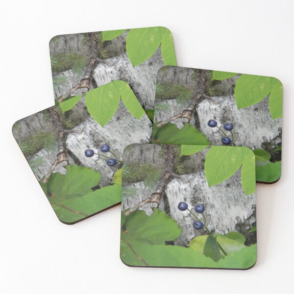 Item preview, Blue Berries against Birch Bark designed and sold by PeaceofNShore.