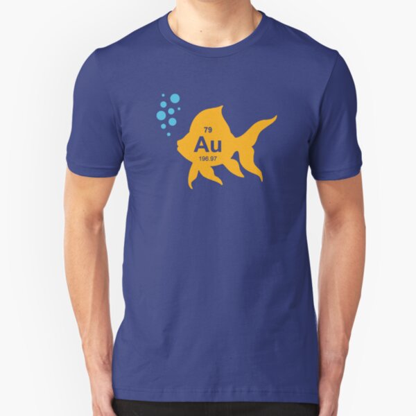 Periodic Table Elemental Gold Fish Slim Fit T-Shirt