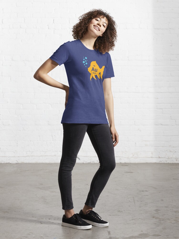 Alternate view of Periodic Table Elemental Gold Fish Essential T-Shirt