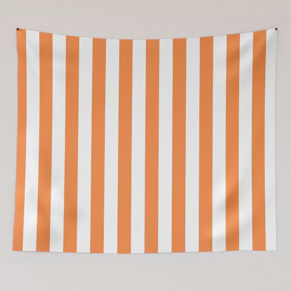 Item preview, Orange and White Vertical Stripes Pattern designed and sold by Llawb.