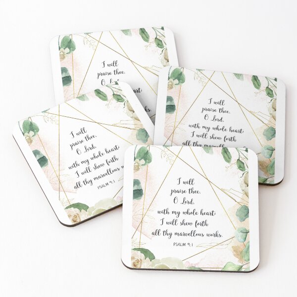 Item preview, Psalm 9:1, I Will Praise, Watercolor Scripture, Bible Verse, Inspirational designed and sold by Dzhenka-Balimez.