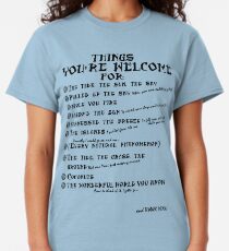 Maui Lyrics - You're Welcome, Reference. Classic T-Shirt