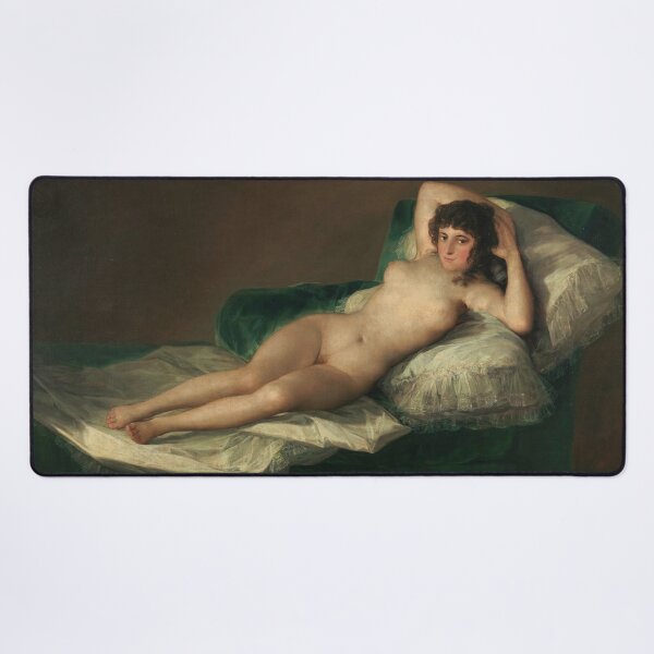 La maja desnuda. #Painting by Francisco de Goya. #NudeMaja, #NakedMaja #nude Desk Mat