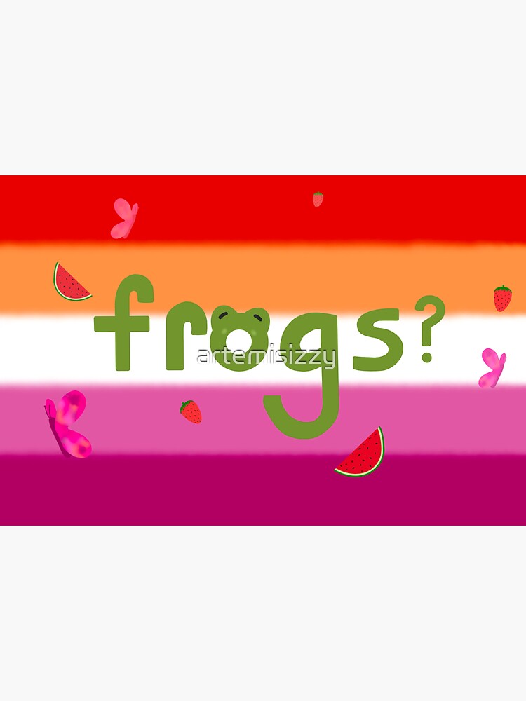 Frogs Lesbian Flag Sticker By Artemisizzy Redbubble