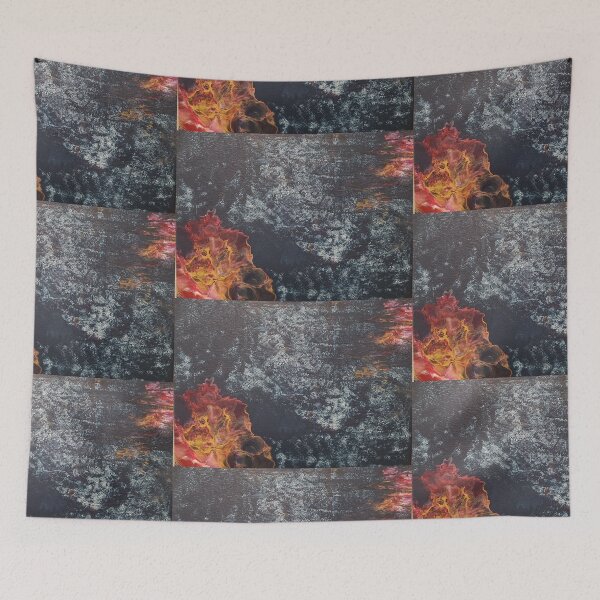 Item preview, Navy floral abstract, textured, art Flowers at Midnight designed and sold by Erin-J-Artistry.
