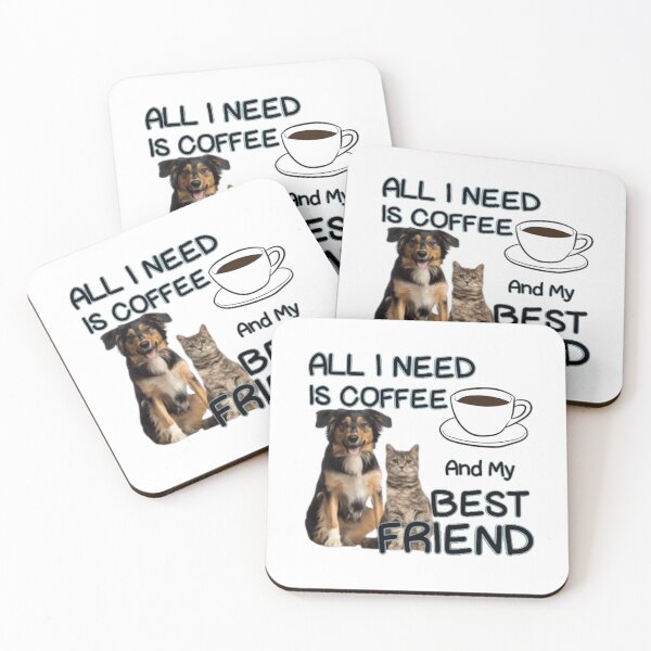 Item preview, Coffee & Friendship-Dog & Cat designed and sold by designbyjodyb.