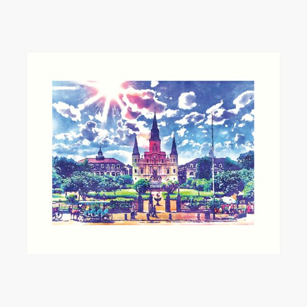 Item preview, New Orleans French Quarter Colorful Watercolor designed and sold by StudioBlack.