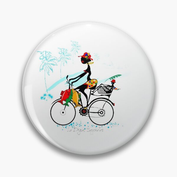 Item preview, Lady on bike la Digue Seychelles designed and sold by MArnephie.