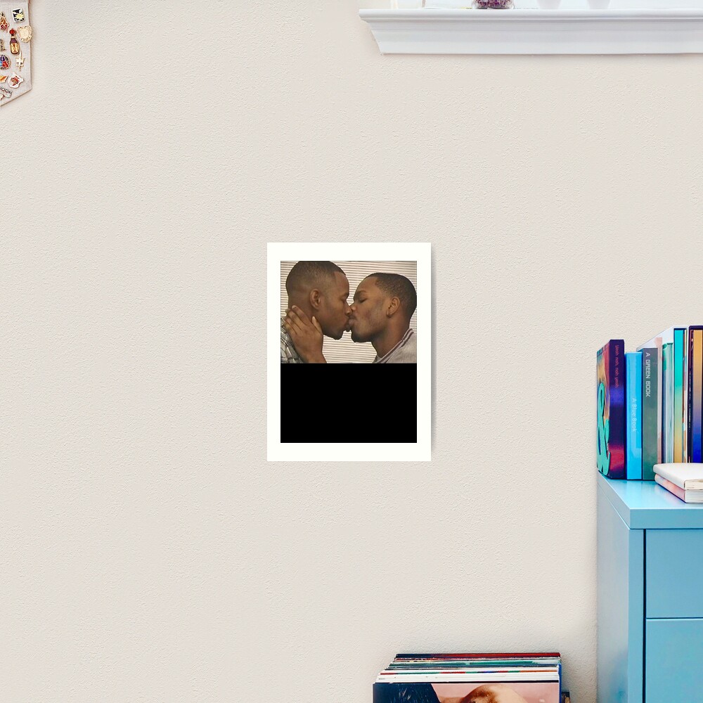 Two Black Men Kissing Meme Art Print By Lisadarbydg Redbubble