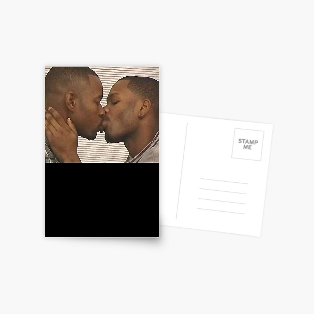 Two Black Men Kissing Meme Postcard For Sale By Lisadarbydg Redbubble 