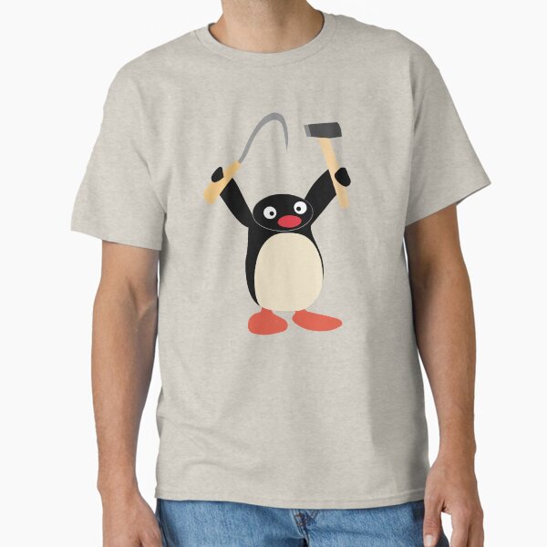 Vista previa del artículo con la obra «Meme comunista de la hoz y el martillo de Pingu», diseñado y vendido por gabyshiny.
