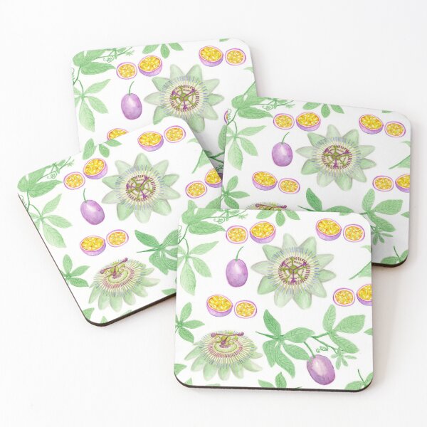 Item preview, Watercolor Passionfruit and Passionflower Pattern designed and sold by paintedpansy.