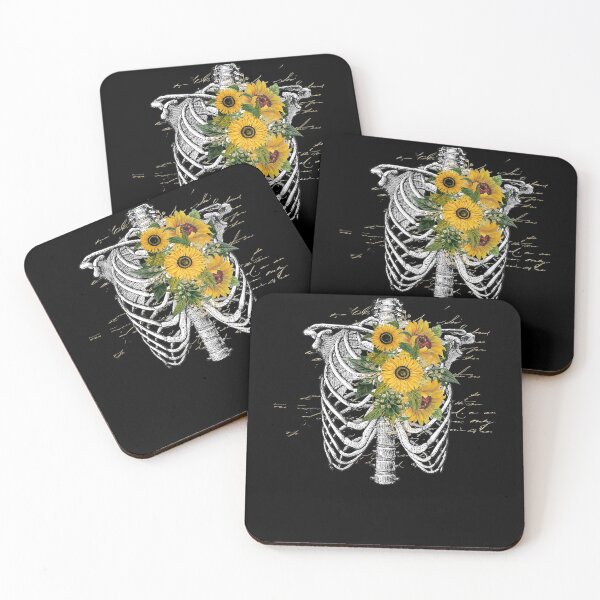 Item preview, Skeleton Rib Cage Sunflowers Halloween Floral  designed and sold by AlexaTees.
