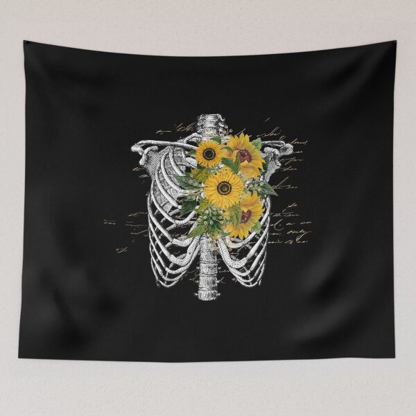 Item preview, Skeleton Rib Cage Sunflowers Halloween Floral  designed and sold by AlexaTees.