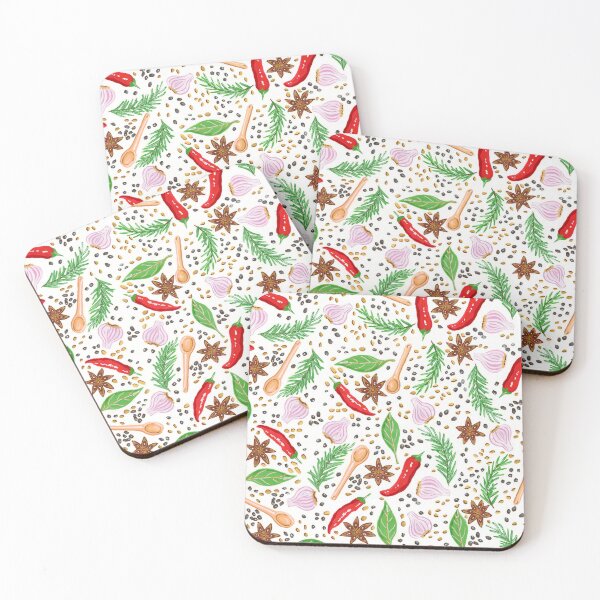 Item preview, Herbs and Spices in Gouache Pattern designed and sold by paintedpansy.