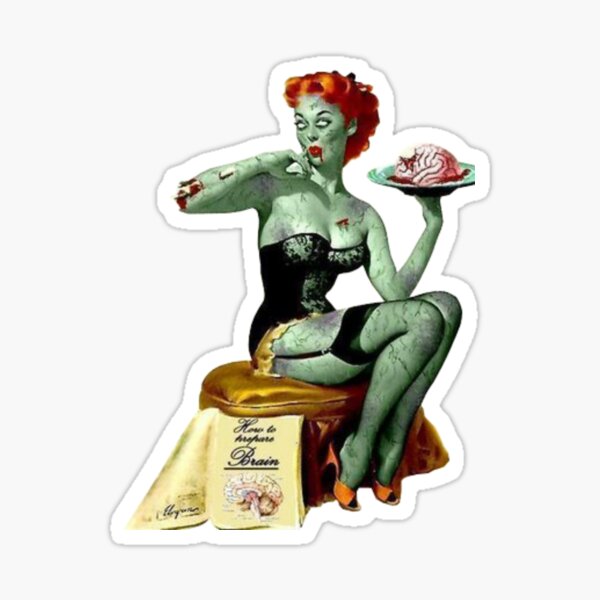 Pin Up Girl Zombie Halloween Day Of The Dead Sticker