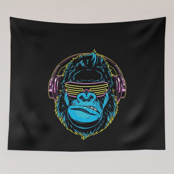 Item preview, Dj Gorilla Monkey Sunglasses Headphones Music  designed and sold by AlexaTees.
