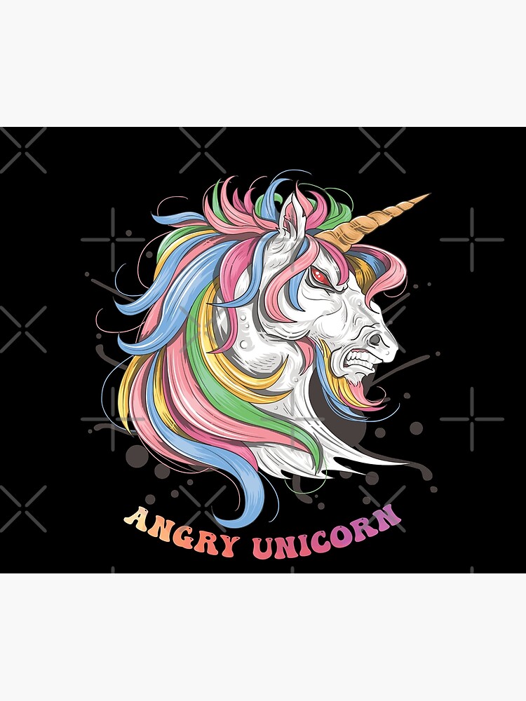 Angry Unicorn Throw Blanket for Sale by MimiaMelu Redbubble