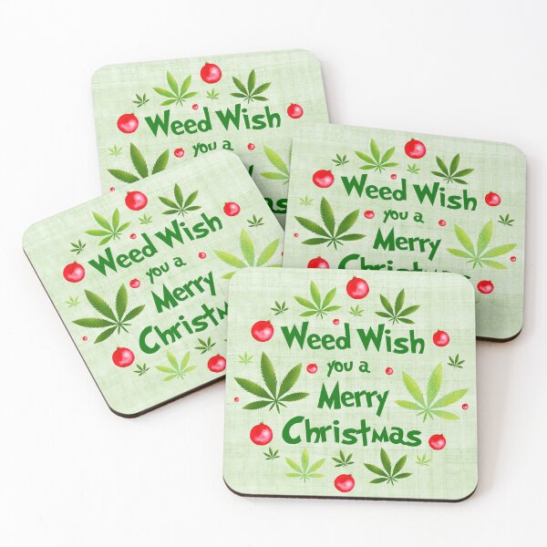 Item preview, Weed te desea una feliz Navidad Deseos humorísticos de marihuana designed and sold by KrisInStitches.