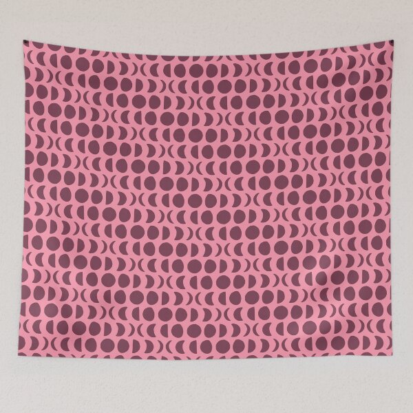 Item preview, Clear Night in Rose Glasses - Block print moon phase pattern designed and sold by wildhunt.