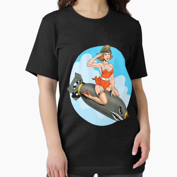 Item preview, Pin Up Girl Bomb Vintage Retro Aviation Military designed and sold by AlexaTees.