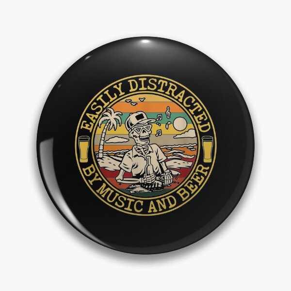 Item preview, Funny Easily Distracted by Music and Beer for Men and Women designed and sold by CoolCrazyGift.