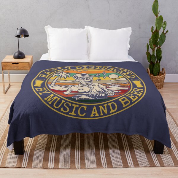Item preview, Funny Easily Distracted by Music and Beer for Men and Women designed and sold by CoolCrazyGift.