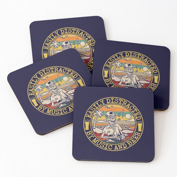 Item preview, Funny Easily Distracted by Music and Beer for Men and Women designed and sold by CoolCrazyGift.